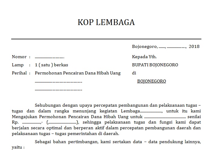 14. Contoh Surat Keterangan Hibah Uang