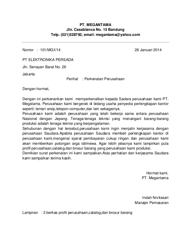 15. Surat Perkenalan Perusahaan Jasa Pengiriman