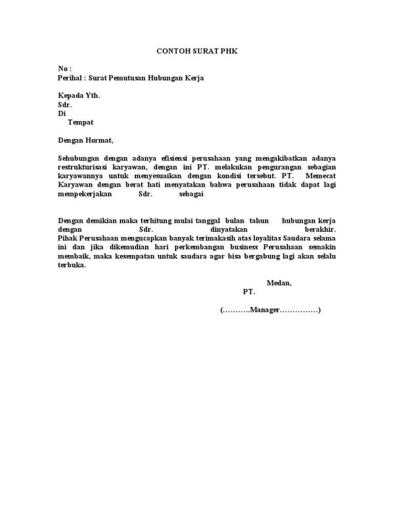 11. Contoh Surat Penonaktifan Karyawan