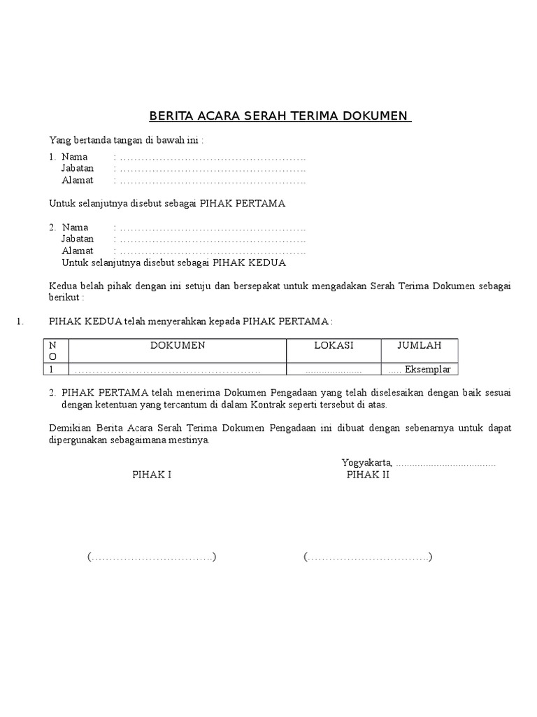 15. Contoh Tanda Terima Dokumen Perusahaan