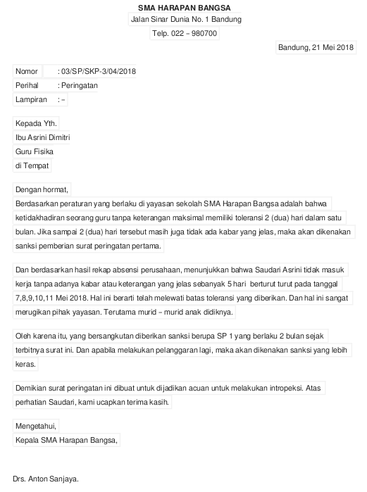 2. Contoh Surat Peringatan 2