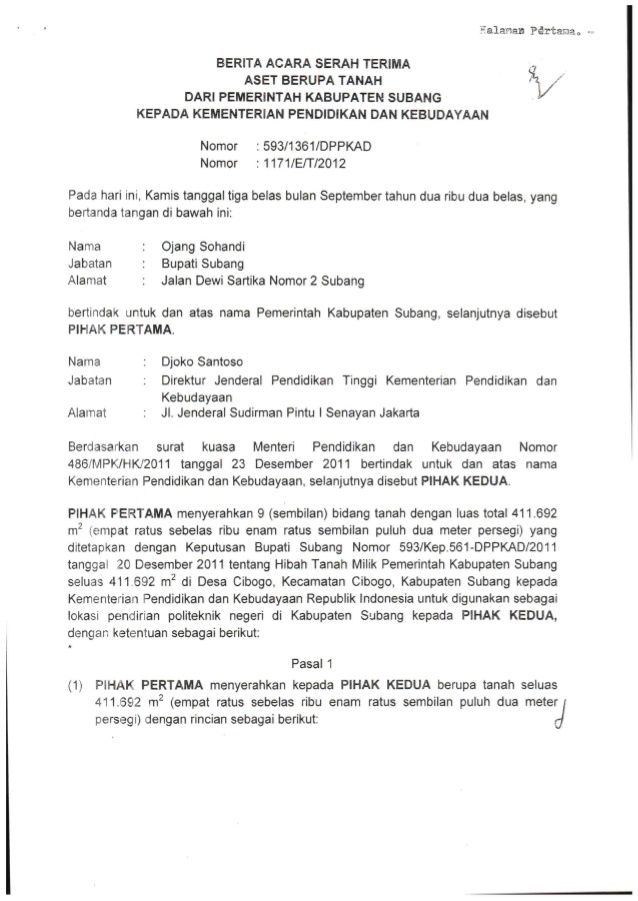 7. Contoh Surat Tanda Terima Jaminan Sertifikat Tanah