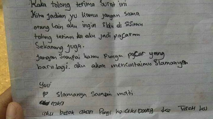 2. Contoh Surat Cinta Untuk Pacar Laki Laki