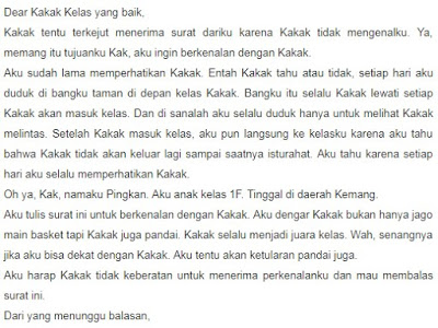 2. Contoh Surat Cinta Untuk Senior Kampus