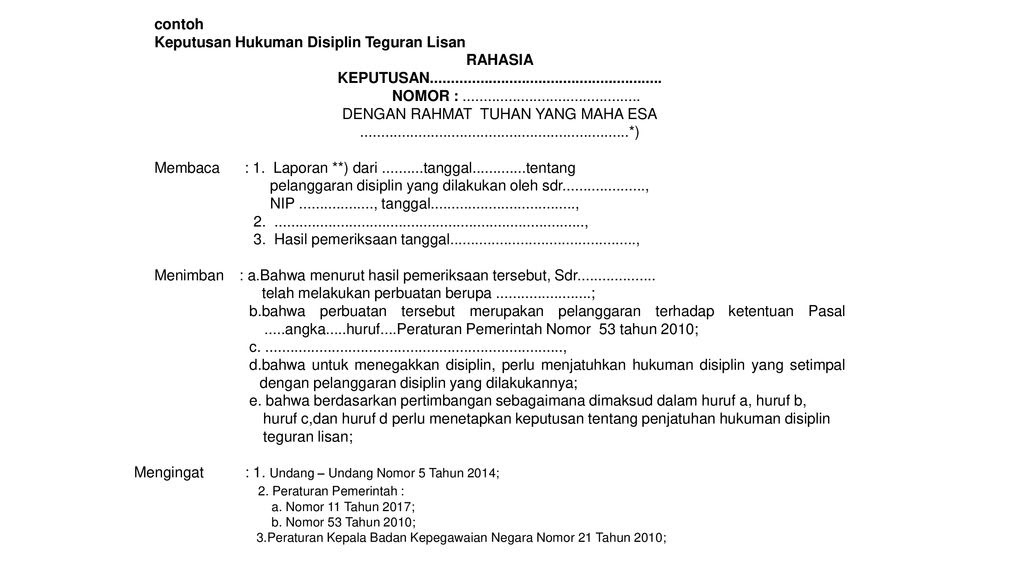 4. Contoh Surat Teguran Tertulis PP No. 53 Tahun 2010