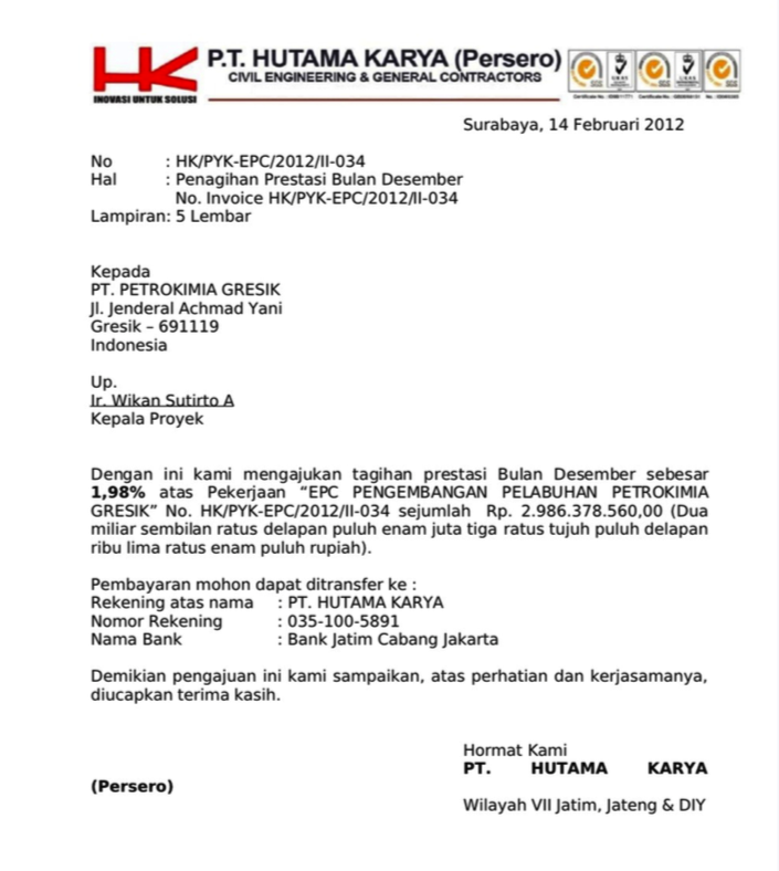 Surat Tagihan Invoice