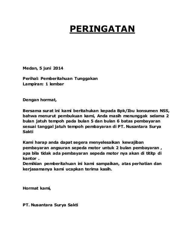 2. Surat Penagihan Hutang Pribadi