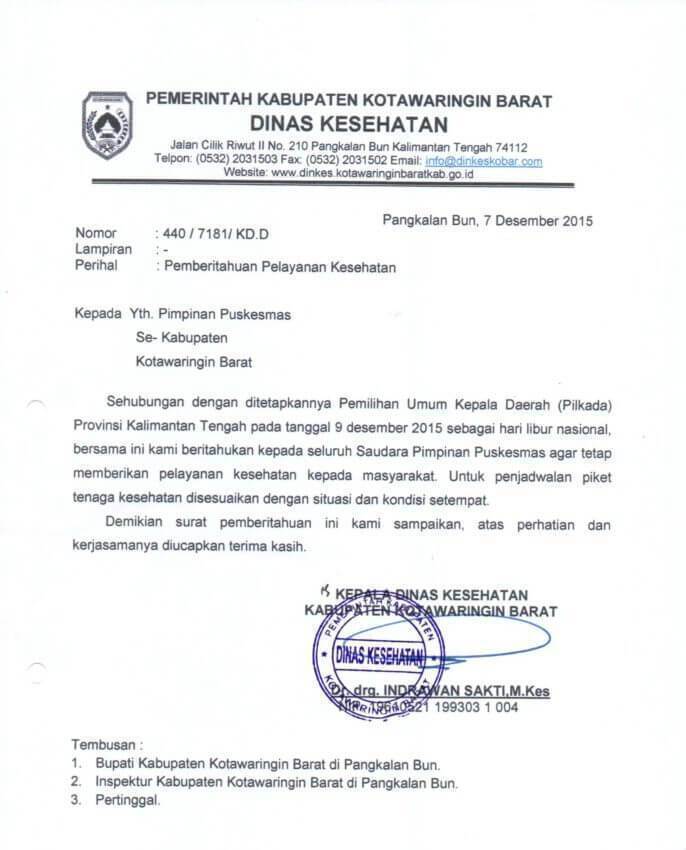 9. Contoh Surat Dinas Kelurahan