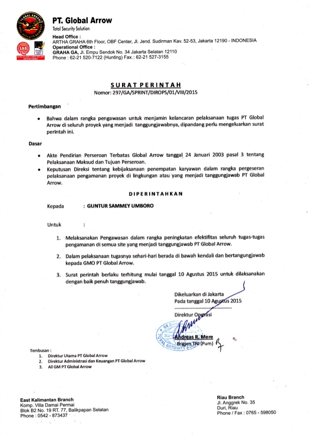 13. Contoh Surat Tugas Pengawasan Proyek