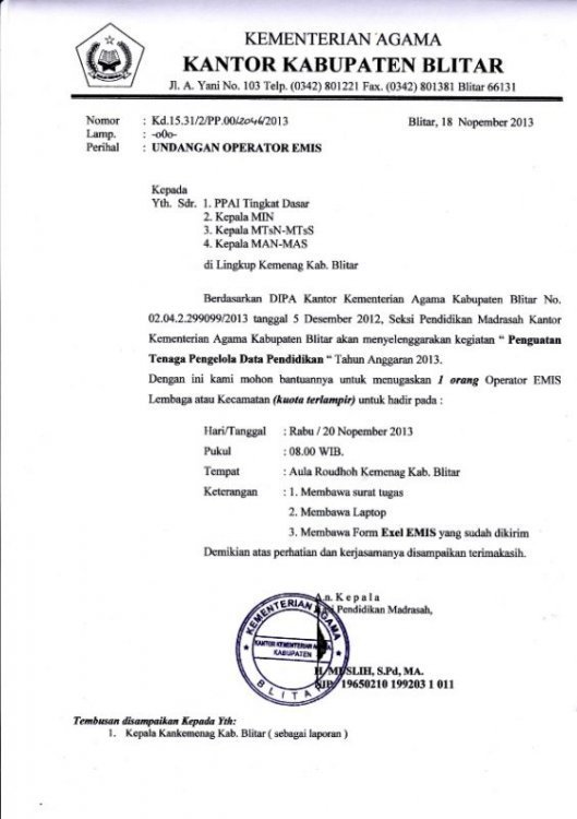 13. Contoh Surat Undangan Resmi Dinas