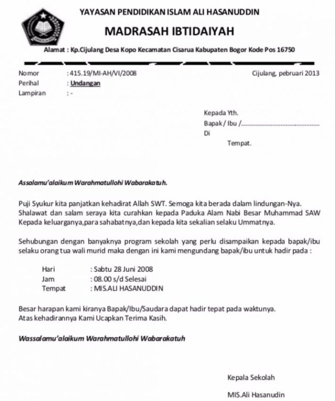 7. Contoh Surat Undangan Rapat Desa