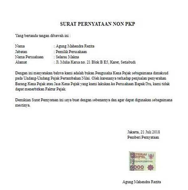 1. Contoh Surat Pernyataan Hutang Pribadi Atau Individu