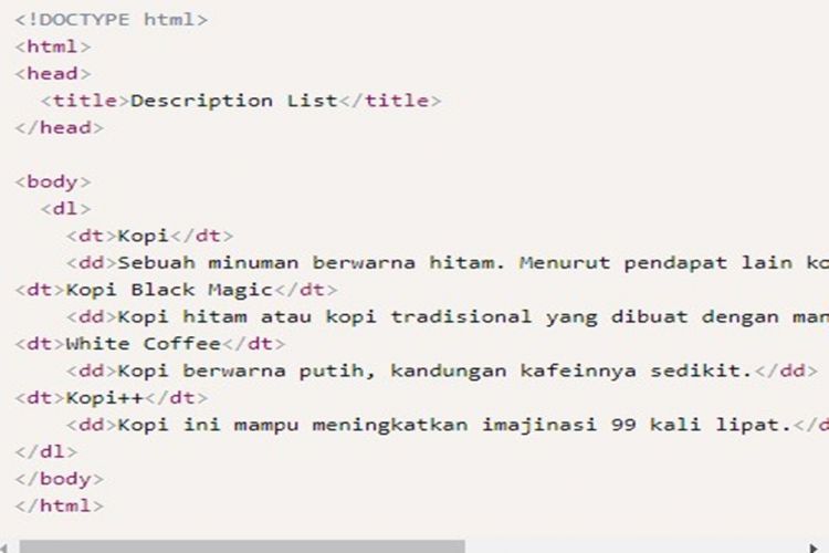 Unsur Yang Terdapat Dalam HTML 1