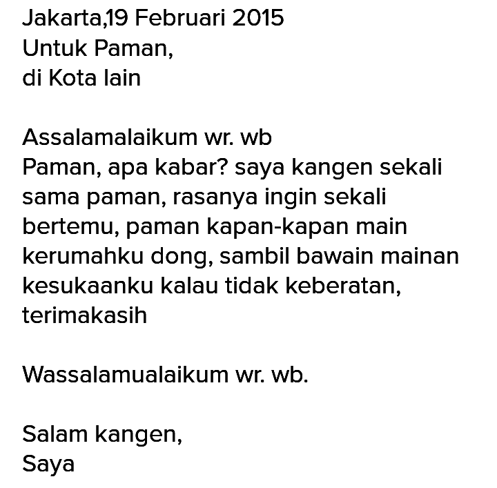 12. Contoh Surat Untuk Saudara Kandung