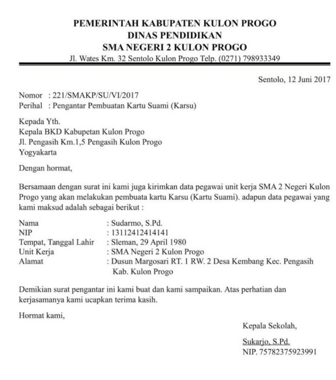 13. Contoh Surat Pengantar Berkas