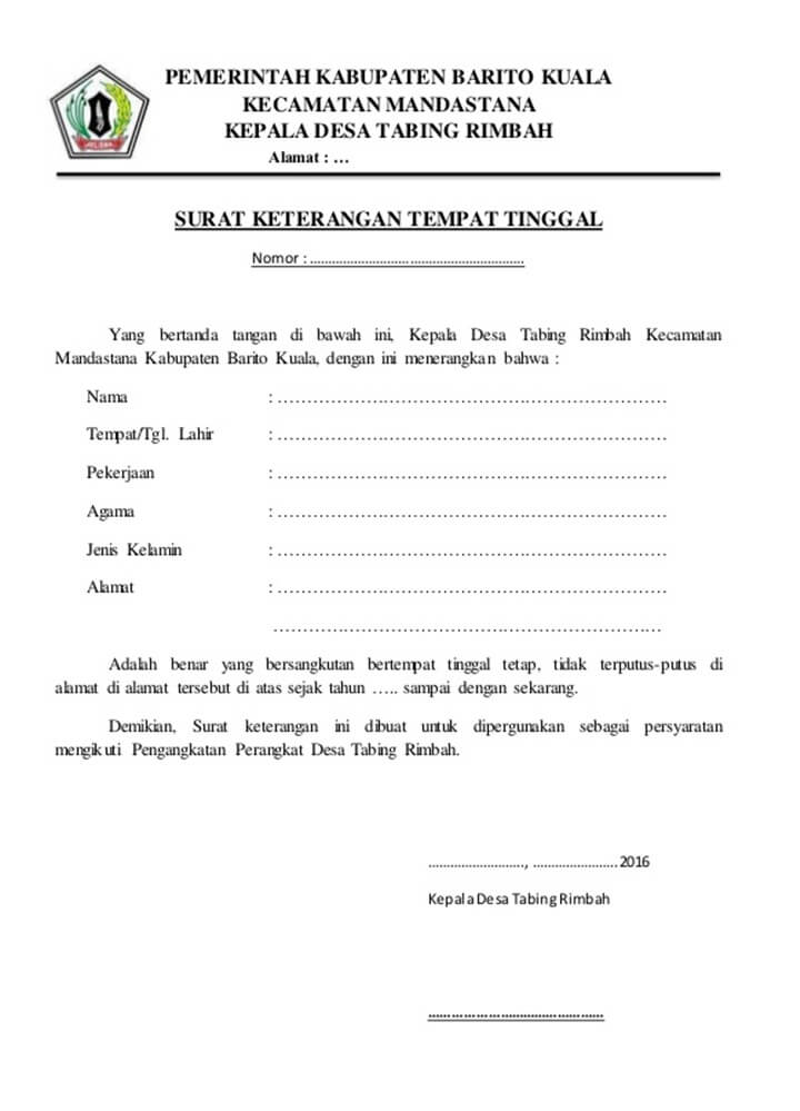 Surat Keterangan Desa