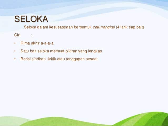 Ciri Pantun Seloka