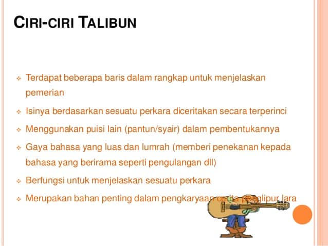 Ciri Pantun Talibun