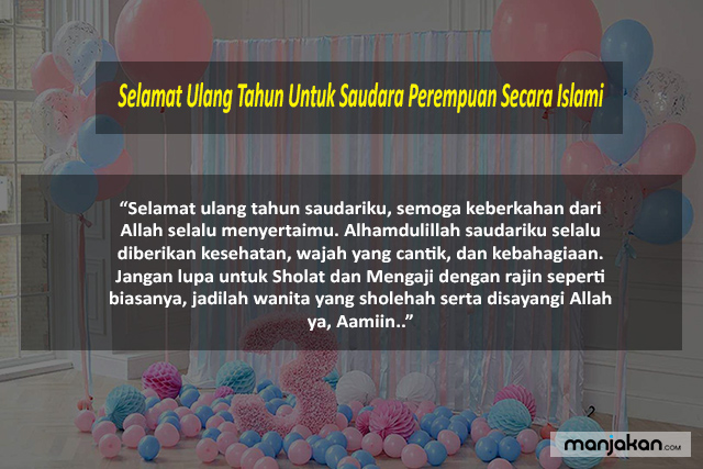 Selamat Ulang Tahun Untuk Saudara Perempuan Secara Islami