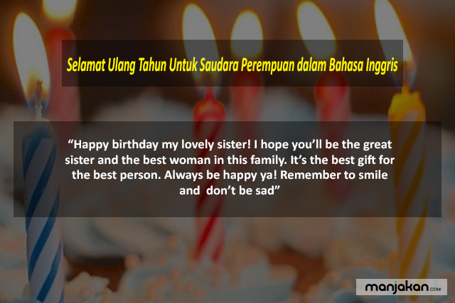 Selamat Ulang Tahun Untuk Saudara Perempuan Dalam Bahasa Inggris