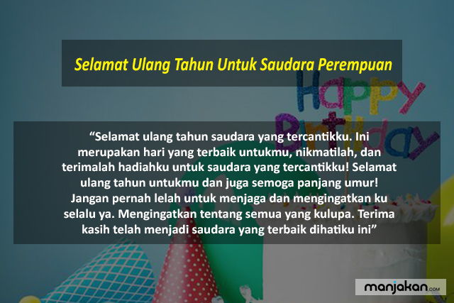 Selamat Ulang Tahun Untuk Saudara Perempuan