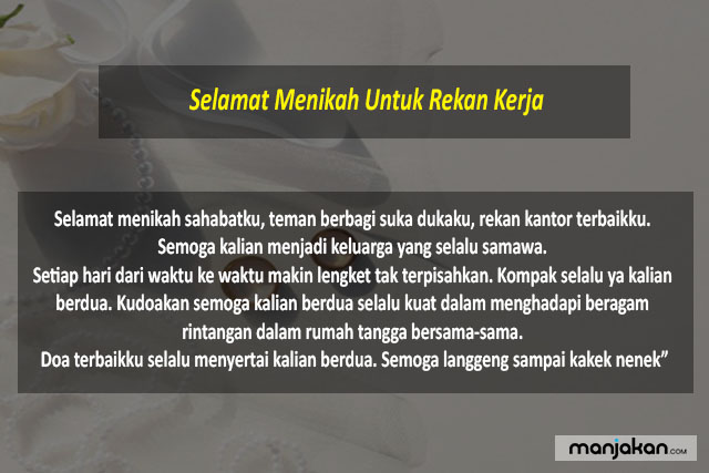 Selamat Menikah Untuk Rekan Kerja