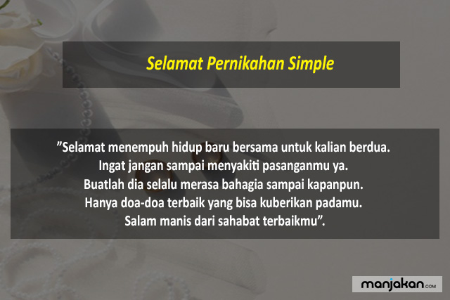 Ucapan Pernikahan Simple