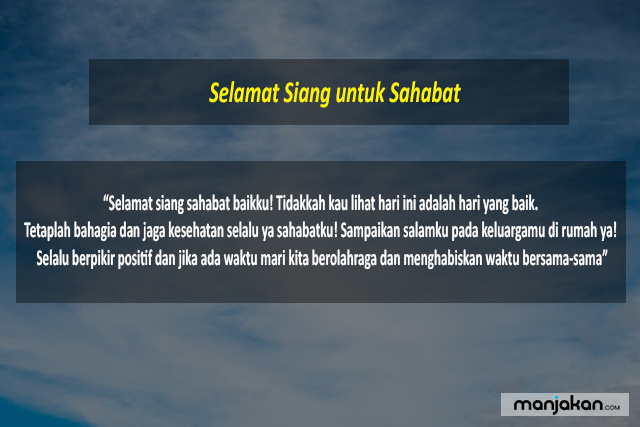 Ucapan Selamat Siang Untuk Sahabat