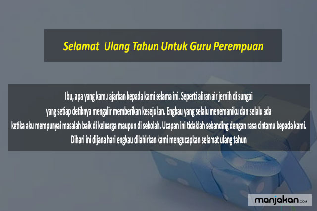 Ucapan Ulang Tahun Untuk Guru Perempuan