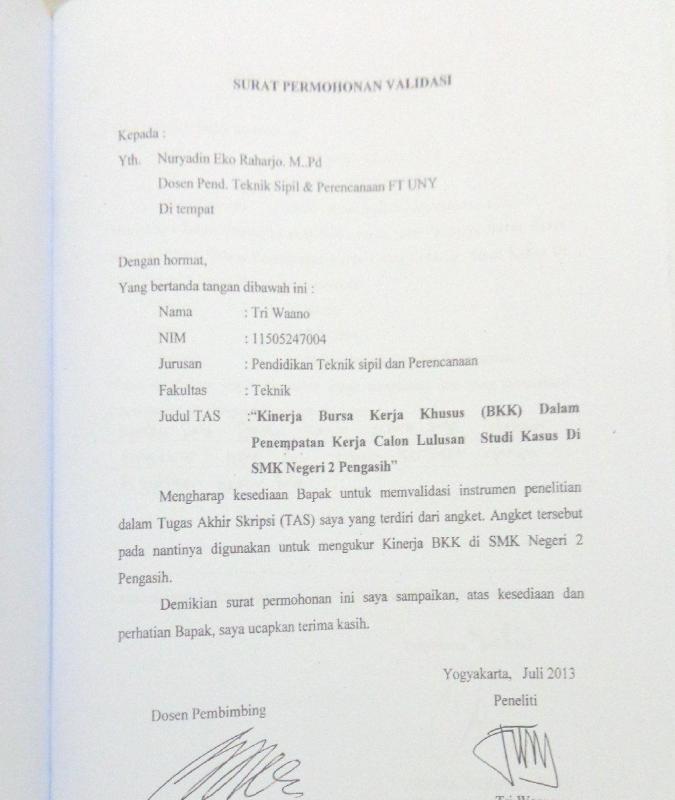 Contoh Surat Permohonan Pengesahan Bursa Kerja Khusus