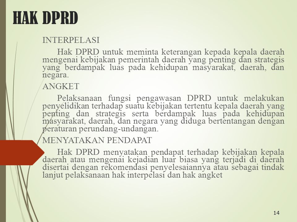 Hak Hak DPRD