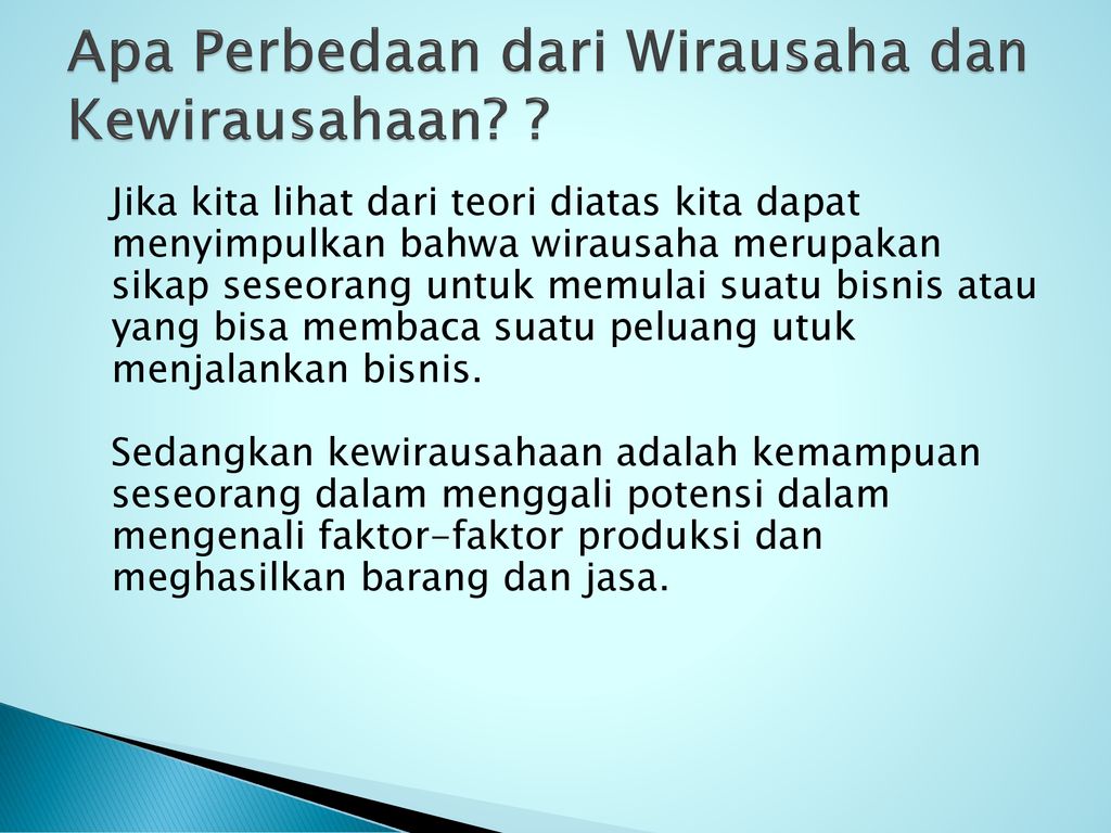 Kewirausahaan Dan Wirausaha Apa Bedanya