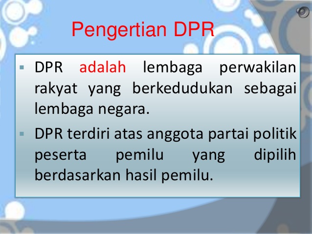 Pengertian DPR