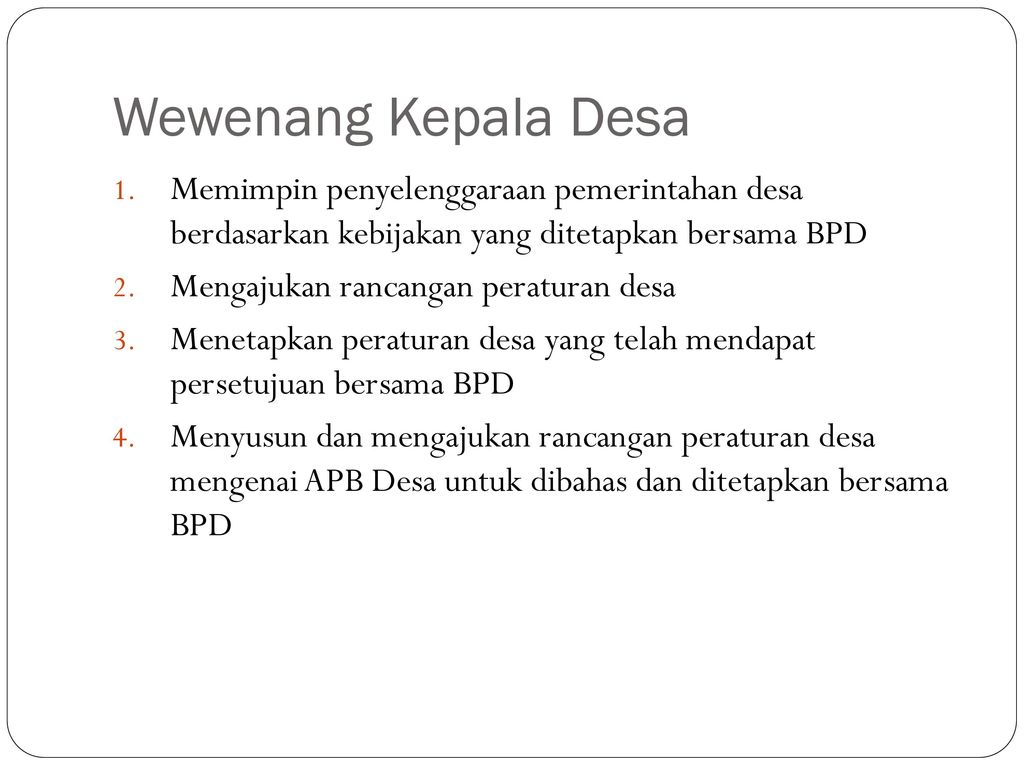 Wewenang Kepala Desa Sebagai Pemimpin