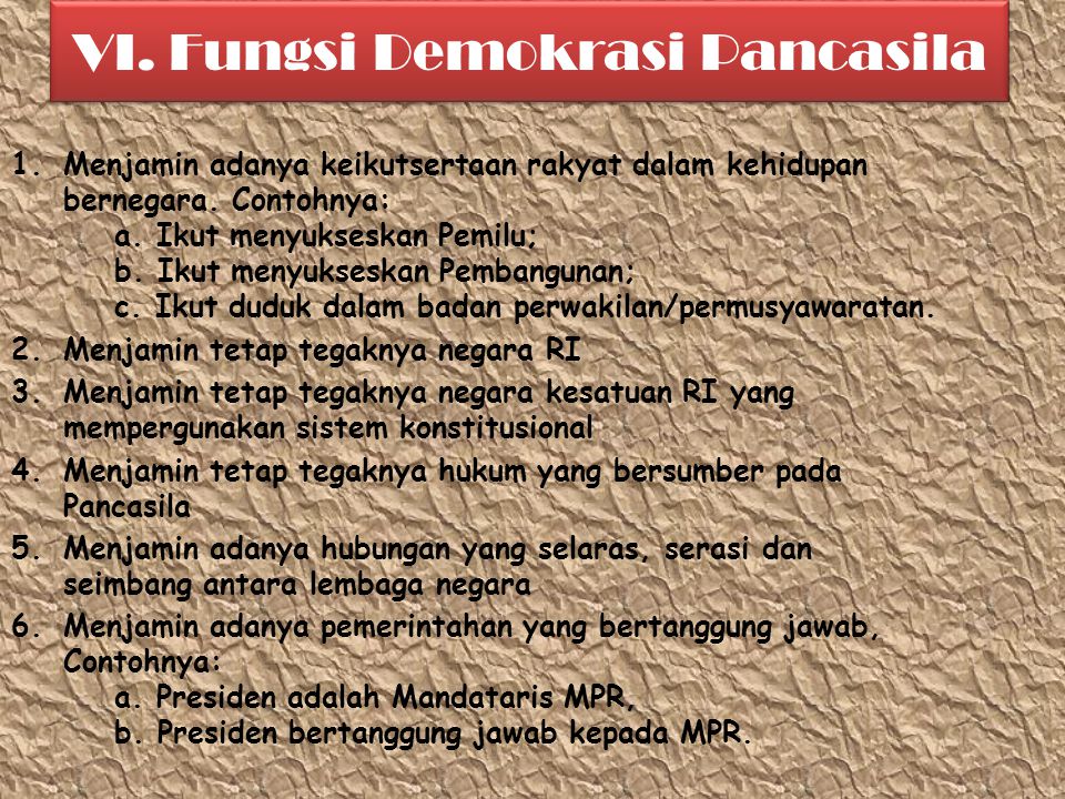 Fungsi Demokrasi Pancasila