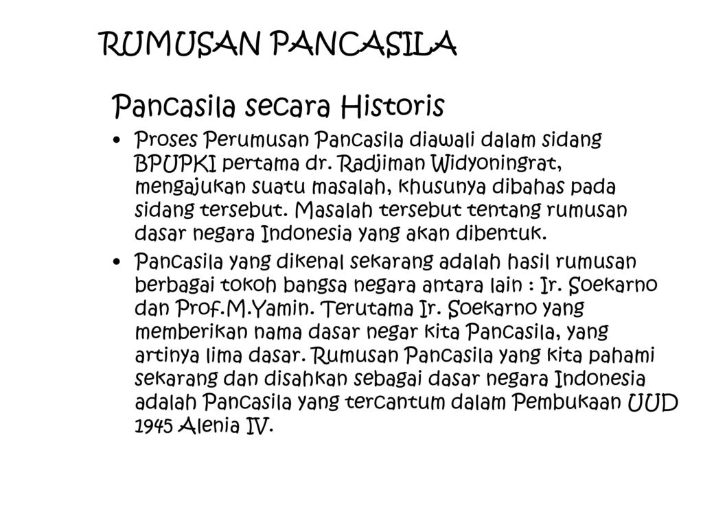 Rumusan Pancasila Dalam Pembukaan UUD 1945 Sebagai Ideologi Bangsa