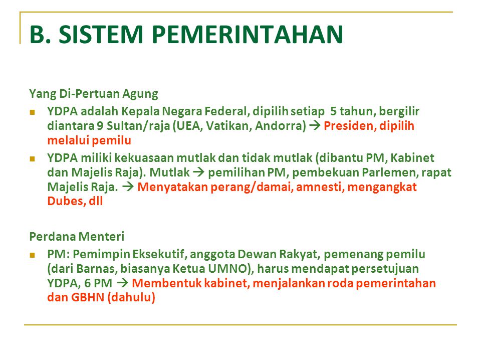 Sistem Pemerintahan Malaysia