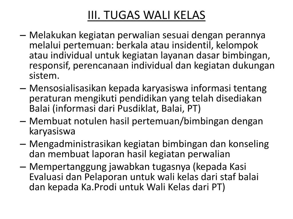 Tugas Wali Kelas